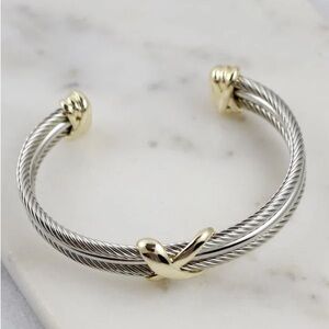 Three Row Cable Bracelet Gold-Silver